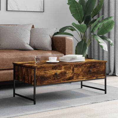 vidaXL Coffee Table Smoked Oak 101x49x39.5 cm Engineered Wood