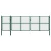 vidaXL Garden Gate Steel 150x495 cm Green