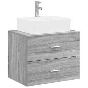 vidaXL Bathroom Furniture Set Grey Sonoma Engineered Wood