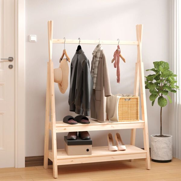 vidaXL Clothes Rack 100x45.5x150 cm Solid Wood Pine