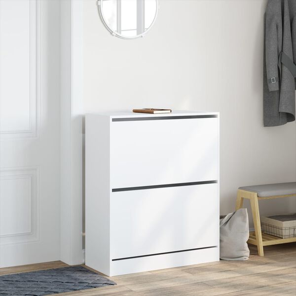 vidaXL Shoe Cabinet White 80x34x96.5 cm Engineered Wood