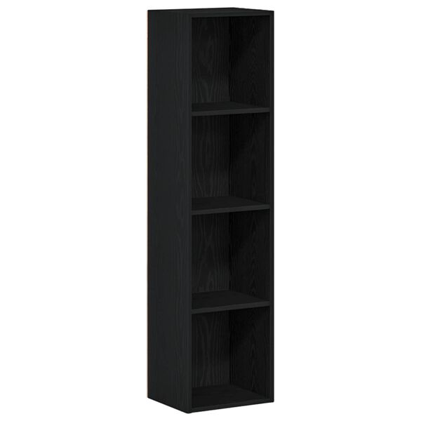 vidaXL Book Cabinet Black Oak 36 x 30 x 143 cm Engineered Wood