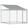 vidaXL Dog Cage with Roof and Door Grey 4x2x2 m Galvanised Steel