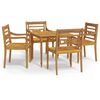 vidaXL 5 Piece Garden Dining Set Solid Wood Teak