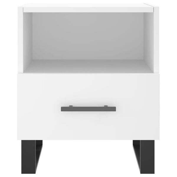 vidaXL Bedside Cabinet White 40x35x47.5 cm Engineered Wood