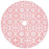 vidaXL Luxury Christmas Tree Skirt with Sock Pink 122 cm Fabric