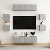 vidaXL 8 Piece TV Cabinet Set Concrete Grey Engineered Wood