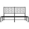 vidaXL Metal Bed Frame without Mattress with Headboard Black 140x190cm