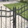 vidaXL Fence Gate with Spear Top with Lock Grey 305 x 125 cm Steel
