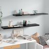 vidaXL Floating Wall Shelves 2 pcs High Gloss Black 120x23.5x3.8 cm MDF