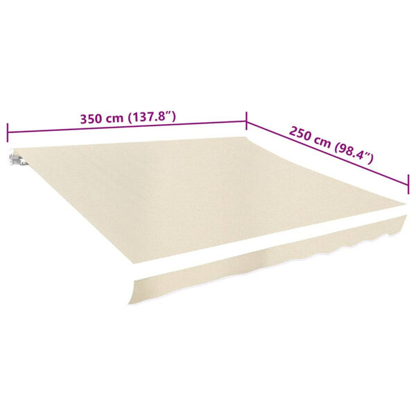 vidaXL Awning Top Sunshade Canvas Cream 350x250 cm