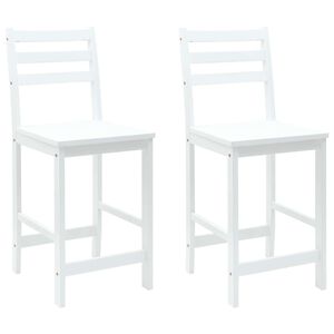 vidaXL Dining Chairs 2 pcs White 40 x 47.5 x 99.5 cm Solid Rubber Wood