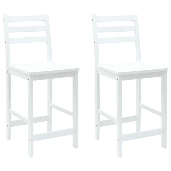vidaXL Dining Chairs 2 pcs White 40 x 47.5 x 99.5 cm Solid Rubber Wood