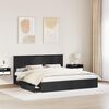 vidaXL Bed Frame with Drawer Manual Black 200 x 200 cm Engineered Wood