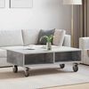vidaXL Side Table with Wheels Concrete Grey 90 x 50 x 30 cm