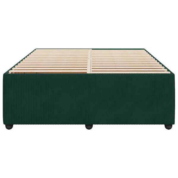vidaXL Bed Frame without Mattress Dark Green 140x190 cm Velvet