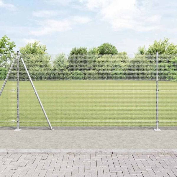 vidaXL Fence Post Silver 25 x 1.2 m (12 x 12 mm mesh) Steel