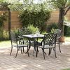 vidaXL Garden Table Set 5 pcs Black Cast Aluminium