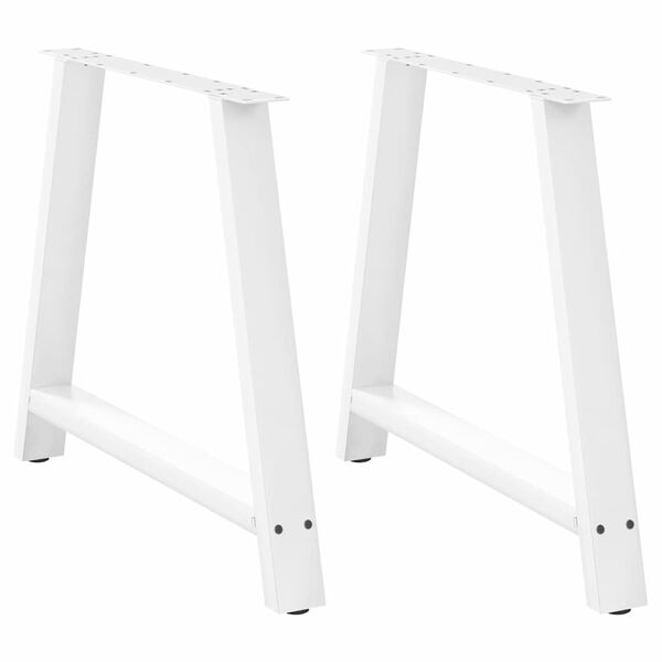 vidaXL Dining Table Legs A-Shaped 2 pcs White 90x(72-73) cm Steel