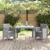 vidaXL Garden Dining Set 3 pcs Light Grey Polt rattan