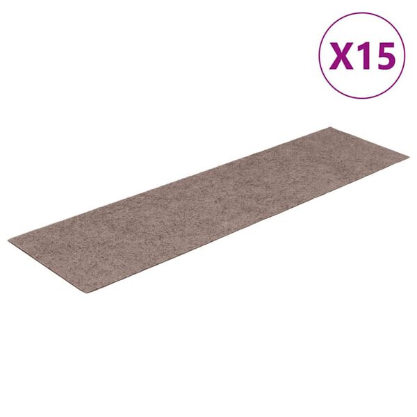 vidaXL Stair Mats Self-adhesive 15 pcs 76x20 cm Light Brown Rectangular