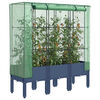 vidaXL Raised Bed with Greenhouse Cover Rattan Look 120x40x140 cm