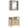 vidaXL Bathroom Furniture Set with Shelf 2 pcs Brown 60 x 30 x 60 cm