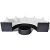 vidaXL 6 Piece Garden Lounge Set with Cushions Poly Rattan Black