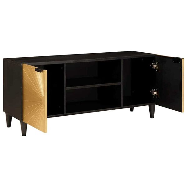 vidaXL TV Cabinet Black and Gold 105 x 33 x 46 cm Engineered wood
