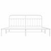 vidaXL Metal Bed Frame without Mattress with Headboard White 193x203cm