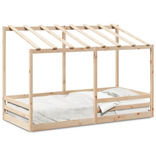 vidaXL Kids' Bed with Roof 90x200 cm Solid Wood Pine