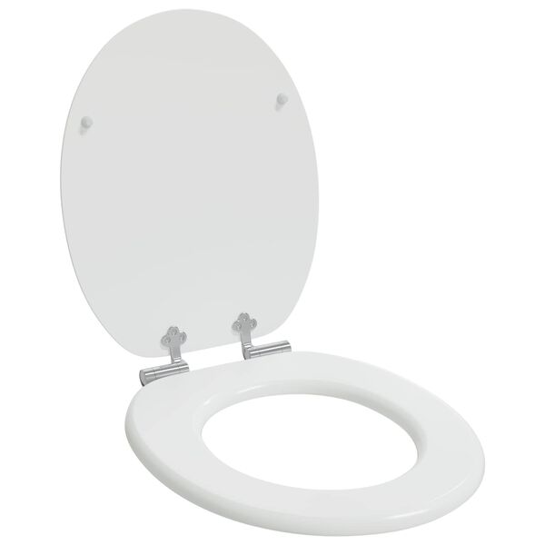 vidaXL Toilet Seat 2 pcs White 44 x 38 cm MDF board