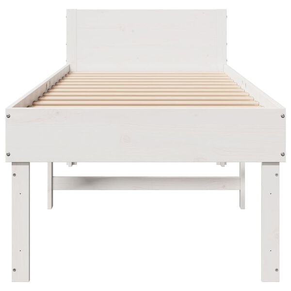 vidaXL Bed Frame without Mattress White 80x200 cm Solid Wood Pine