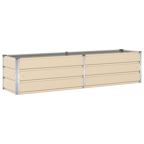 vidaXL Planter Ivory 195 x 50 x 45 cm Galvanised Steel