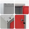 vidaXL Tool Cabinet with Shelf with Lock Red and Grey 50 x 20 x 55 cm