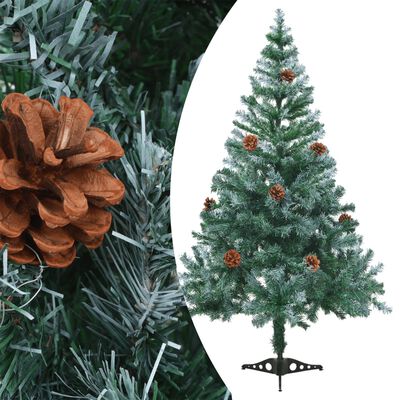 vidaXL Frosted Christmas Tree with Pinecones 150 cm