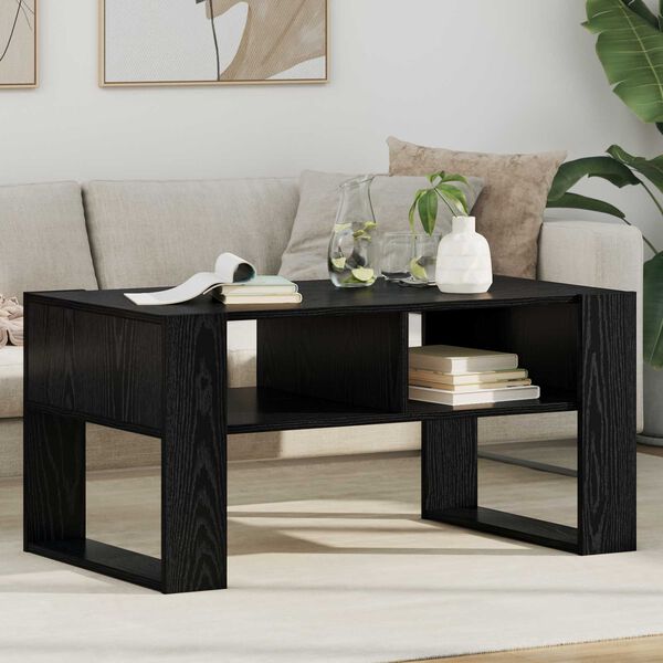 vidaXL Coffee Table Black Oak 92 x 53 x 45 cm Engineered Wood