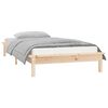 vidaXL LED Bed Frame without Mattress 75x190 cm Small Single Small Single Solid Wood