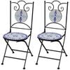vidaXL Folding Chairs 2 pcs Ceramic Blue and White