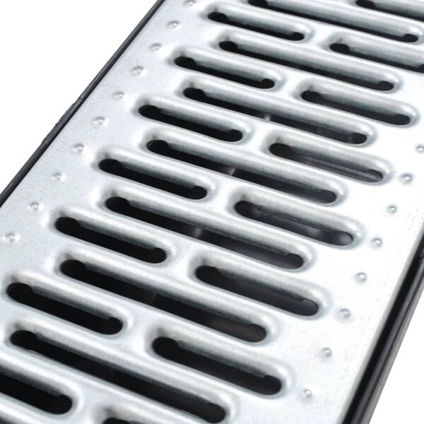 vidaXL Drainage Channels 3 pcs Galvanised Steel 3 m