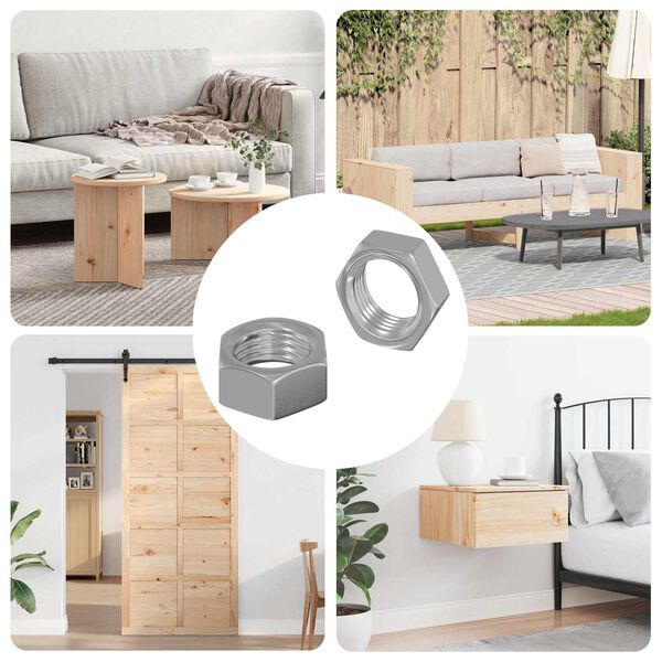 vidaXL Hex Nuts 2 pcs Silver M6 Steel