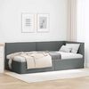 vidaXL Corner Bed Frame with Headboard Dark Grey 90 cm x 200 cm Velvet