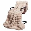 vidaXL Faux Rabbit Fur Blanket Beige 240 x 270 cm Polyester