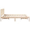 vidaXL Bed Frame with Headboard Brown 135 x 190 cm Solid Pine Wood