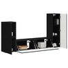 vidaXL TV Cabinet Set Wall-mounted 4 pcs Black Engineered Wood