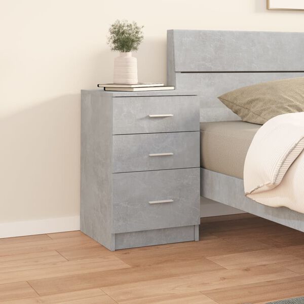 vidaXL Bed Cabinet Concrete Grey 40x40x63 cm Engineered Wood