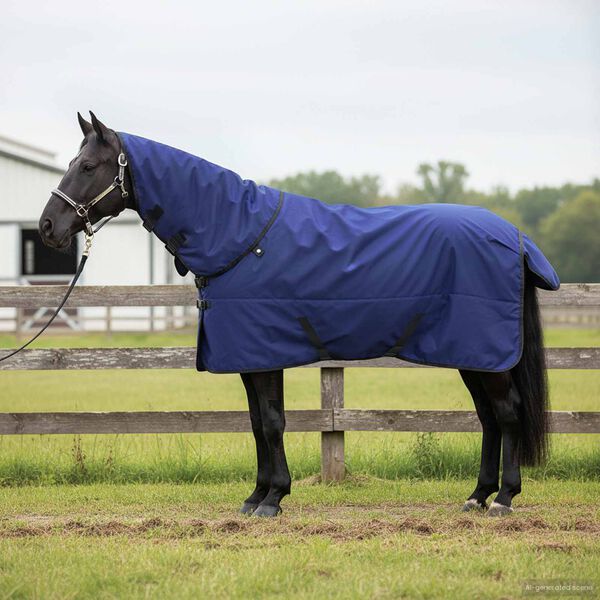 vidaXL Horse Blanket Full Navy Blue 115 cm Polyester
