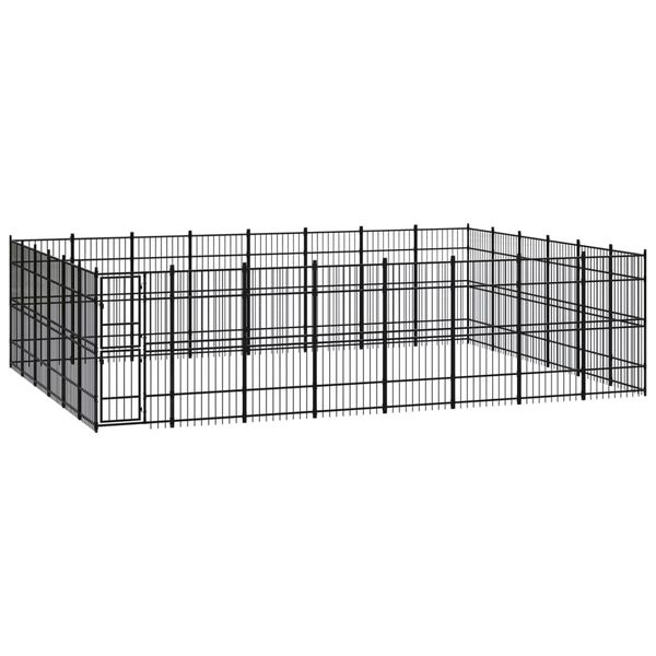 vidaXL Outdoor Dog Kennel Steel 44.24 m&sup2;