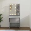 vidaXL Dressing Table with LED Grey Sonoma 60x40x140 cm