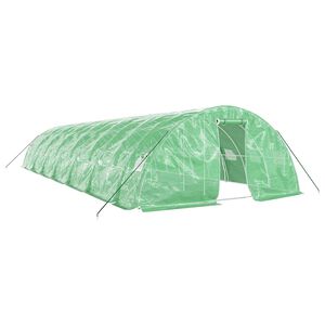 vidaXL Greenhouse with Steel Frame Green 70 m&sup2; 14x5x2.3 m